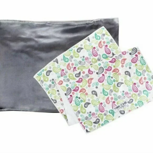 Turbie Twist Microfiber Day Hair Towel Night Satin Pillow Case Set Of 2 Pk - Picture 3 of 5